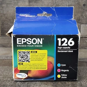 Cartuchos de tinta tricolor originales Epson 126 cian y magenta y amarillo caducidad 26/04 - Imagen 1 de 10
