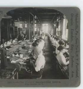 Geschickte Schmuckarbeiten Providence RI Rhode Island Stereoansicht um 1898 - Bild 1 von 4