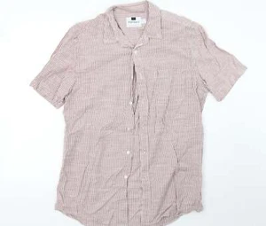 Topman Mens Red Striped Cotton blend Size L Collared - Picture 1 of 12