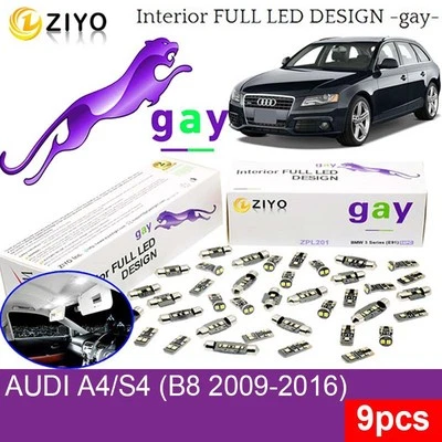 Kit de 9 Bombillas LED Interior Lámpara Blanca HID para AUDI A4 S4 Avant B8 2009-2016 Foto 1 de 4