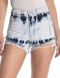 Tractr Denim Jeans hoch geschnittene Shorts Gr. 25/XS distressed Batik neu mit Etikett $ 58 - Bild 1 von 7