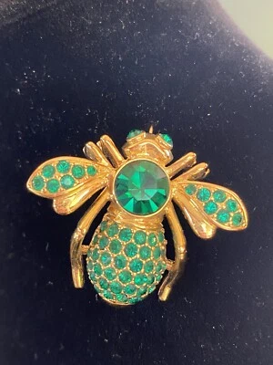 Prendedor de abeja piedra natal cristal esmeralda Joan Rivers - Mayo - NUEVO Foto 1 de 4