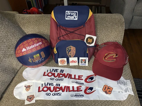 Cleveland Cavaliers SGA Kevin Love Basketball Backpack Cap Tattoos Thunder Stix Cover