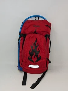 Kids Youth Camelbak Red Black Flames Mini Mule 50oz Hydration Backpack - Picture 1 of 8