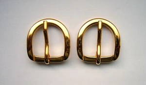 2 Einfachschnallen, Stahl/vermessingt, ca. 20 mm, 3/4" - Bild 1 von 1