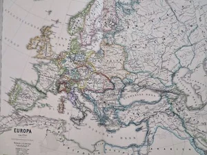 Europe in 1740 France Holy Roman Empire Ottoman Empire 1880 Menke historical map - Picture 1 of 4