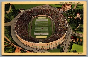Postcard Pittsburgh PA c1935 Pitt Stadium College Football Aerial View Defunct - Imagen 1 de 2