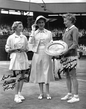 louise brough beverly baker wimbledon singles final signed 10x8 photo