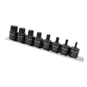 Titan 9-Piece 3/8 in. Drive Stubby Triple Square Hex Bit Socket Set TIT16138 - Picture 1 of 1