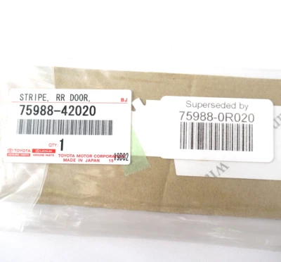 Cinta negra superior trasera izquierda para conductor Toyota 75988-0R020 original fabricante de equipos originales RAV4 2006-12 Foto 1 de 3