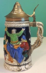 Vintage Lipper and Mann Creations Bierkrug mit Deckel Becher Keramik - Bild 1 von 12