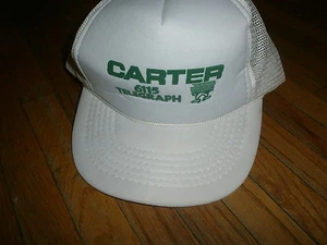 SOMBRERO CARTER de colección Snapback Meshback Gorra Camionero Madera Carpintero 6115 Telégrafo Nuevo de Lote Antiguo - Imagen 1 de 2