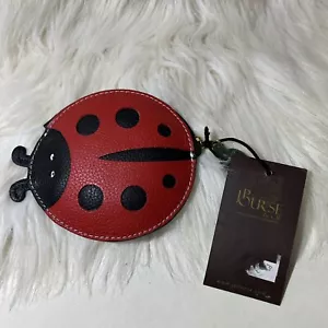 JP Ourse & CIE Leather Ladybug Coin Purse Red/Black Zipper Closure NEW! - Picture 1 of 8