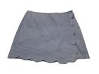 Talbots Womens Scalloped Wrap Skort Skirt Shorts Blue & White Stripe Size 12