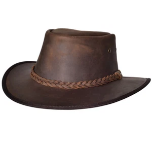 50EQ Hilason Premium Cowhide Leather Cowboy Hat Grey - Picture 1 of 5