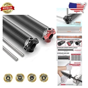 Durable 2" Garage Door Torsion Springs Set with Winding Bars & Aluminum Cones - Picture 1 of 6