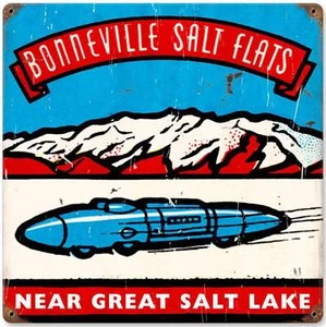 Bonneville Salt Flats Vintage Racing Blechschild Man Cave Club Body Shop FRC019 - Bild 1 von 1