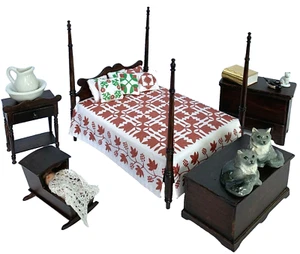 Artisan Wooden Miniature Bedroom Realife Miniatures American Country Collection - Picture 1 of 12