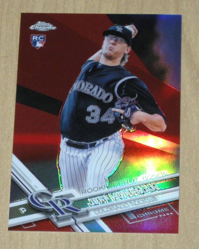 2017 Topps Update Mega Chrome Jeff Hoffman rookie red refractor 18/25 - Image 1 of 1