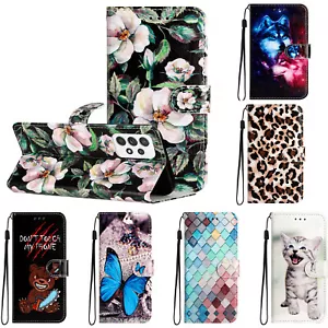 For Samsung A20E A13 A12 Patterned PU Leather Flip Wallet Case Phone Case Cover - Picture 1 of 22