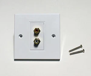 Stereo RCA Phono Multi Media Modular Faceplate Projector/TV/Office/Home/Audio - Picture 1 of 2