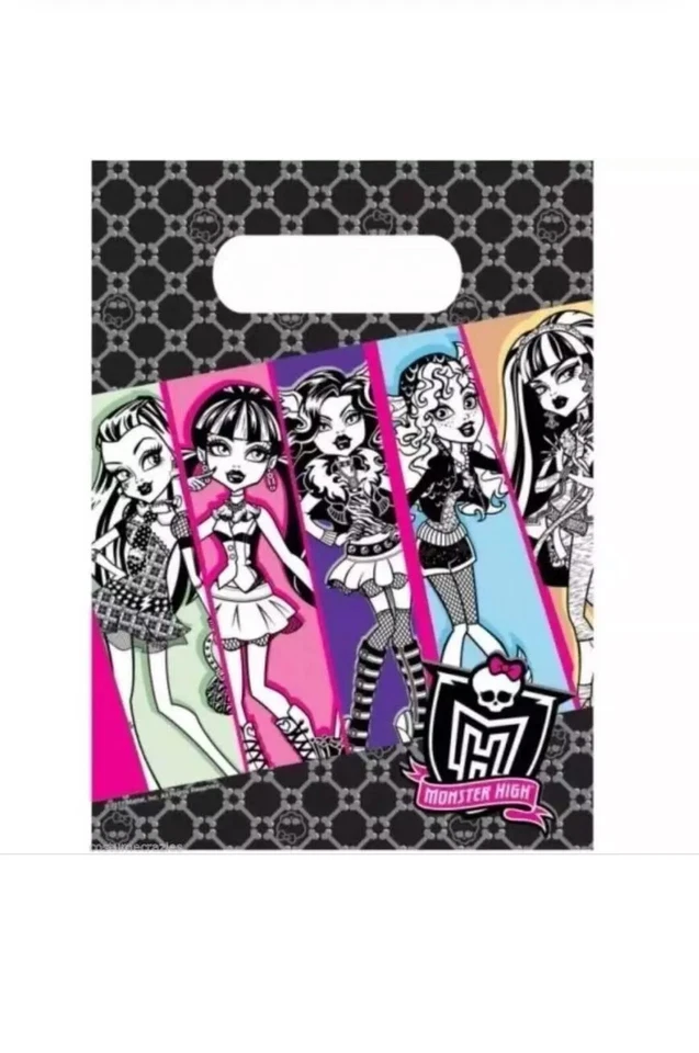 MONSTER HIGH Loot Bag Birthday Party Kids Supplies Amscan 8 Count Treat Bags - Image 1 of 2