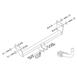 PCT Towbar for Jeep Compass 2011-2016 - Detachable Swan Neck Tow Bar - Picture 1 of 3
