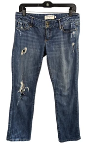 Abercrombie & Fitch Women's Bootcut Distressed Low Rise Jeans Y2K Size 4 - Picture 1 of 8