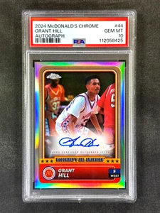 2024 Topps Chrome McDonald's #44 Grant Hill Autograph PSA 10 Gem Mint, Pop 1 - Bild 1 von 2