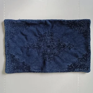 Pottery Barn Maddie Medallion Textured Lumbar Pillow Cover Indigo Blue Sample - Picture 1 of 6