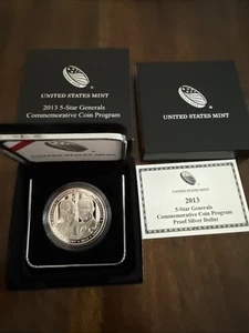 2013 P 5 Star Generals Commemorative Proof Silver Dollar - Picture 1 of 2