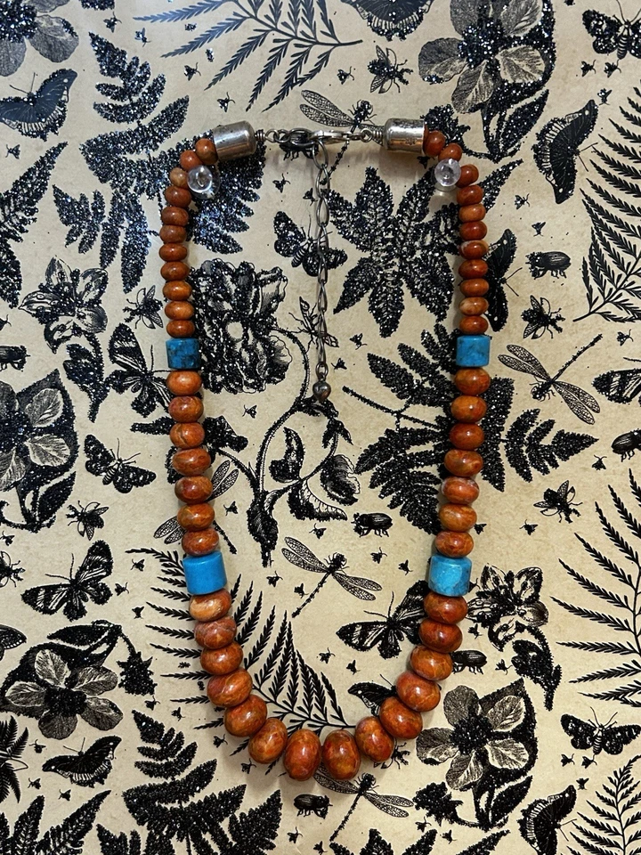 "Collar Jay King DTR Mine Finds Spiny Oyster y Turquesa, 925, 18-21""" Foto 1 de 1