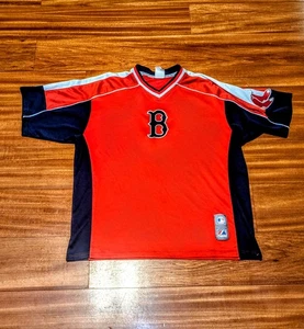 Vtg Boston Red Socks Majestic Batting Jersey Embroidered MLB Y2K  Red Blue Sz XL - Picture 1 of 11