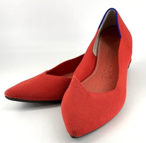 ROTHY'S 'The Point' Talla 8.5 Rojo Tejido Ballet Plano - Imagen 1 de 9