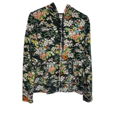 Moletom Lucky Brand com capuz L zíper completo estampa floral asiática HTF Y2K vintage boho - Imagem 1 de 4