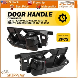 2x Interior Door Handle For 08-10 Hyundai Sonata Front Left Right Black ABS S - Picture 1 of 10