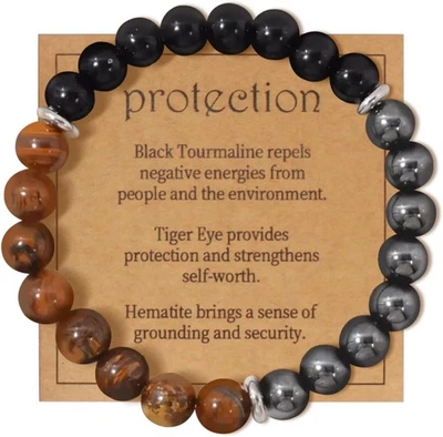 Pulseras con cuentas Energy para hombre, pulsera de triple protección 8,4 pulgadas, 3 colores  Foto 1 de 4