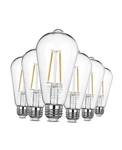 6 Pack Dusk to Dawn LED Outdoor Light Bulb, Vintage Styled 2700k Soft White - Picture 1 of 8