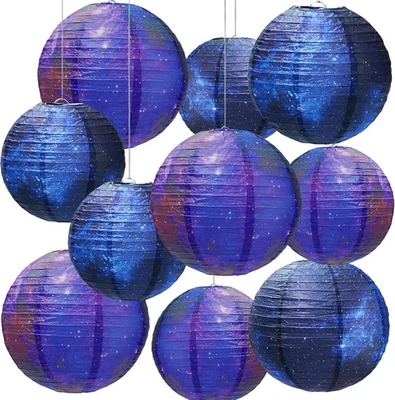 Print Paper Lanterns 10PCS Hanging Planets Lantern Out of World Space Lanterns  - Image 1 of 4