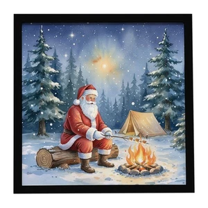 Caroline's Treasures Santa Claus Camping Fuego Navidad Marco Impresión FNT1256MFP88 - Imagen 1 de 4