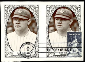 1983 FDC Babe Ruth Right Fielder Dolin Card - Picture 1 of 2