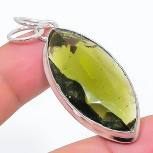 Peridot Gemstone 925 Sterling Silver Jewelry Pendant 2.13" Gift for Her H230 - Picture 1 of 2