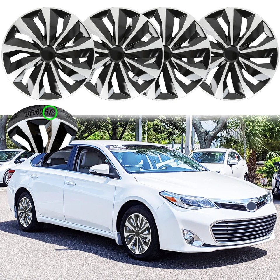 16英寸4轮盖全轮毂盖适合R16轮胎和钢圈适用于丰田Avalon — 第 1/4 张图片