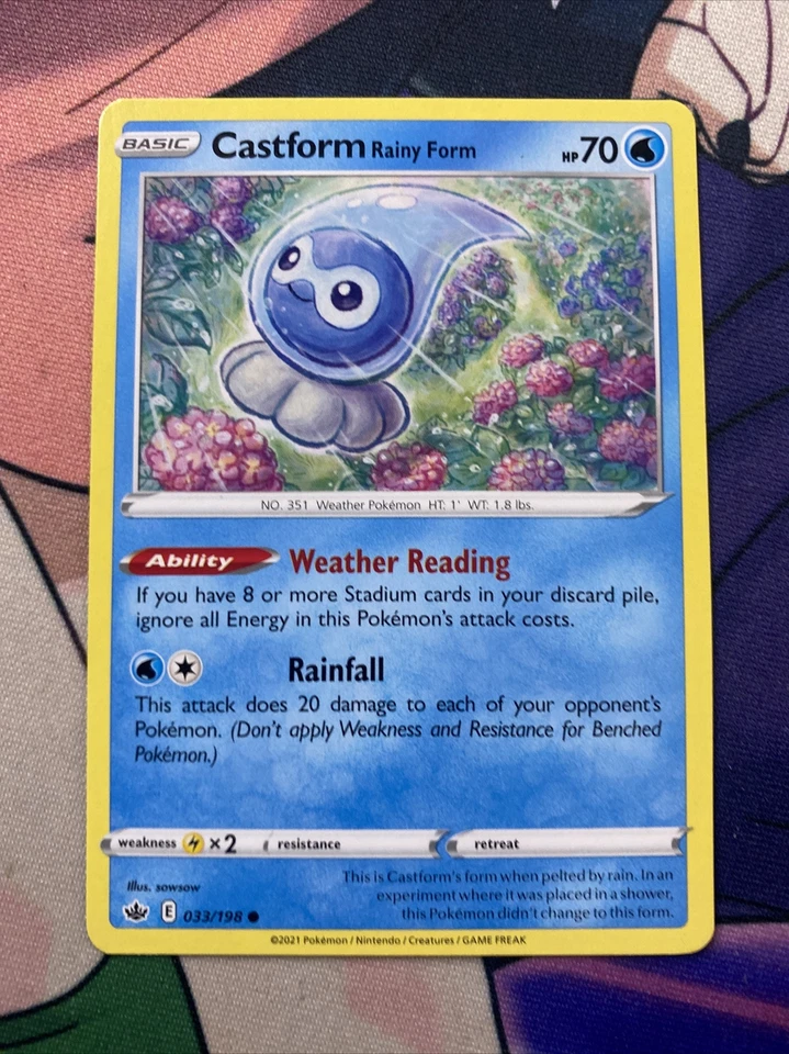 Pokemon TCG Chilling Reign Castform Rainy Form 033/198 - Image 1 of 1