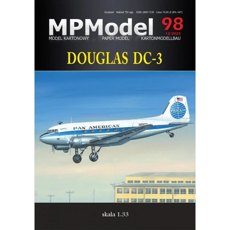Card Paper Cut Out Model Kit Answer MPModel 98 Douglas DC-3 1:33 - Image 1 of 1