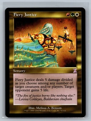 Magic The Gathering Time Spiral Timeshifted Fiery Justice #92/121 MTG TCG CCG - Image 1 of 2