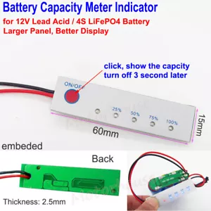 4S 12V Lead Acid LiFePO4 Lithium Li-ion Battery BMS Capacity Level LED Indicator - Picture 1 of 4