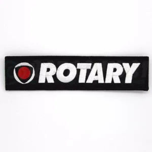 ROTARY PATCH - BLACK FABRIC - WHITE LETTERS RX7 RX8 RX2 RX3 RX4 12A 13B 20B - Picture 1 of 2