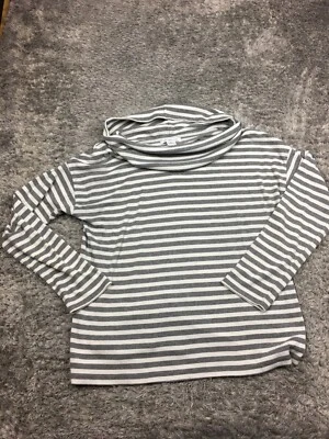 Camisa Liz Claiborne Cuello Capucha Mujer Talla XL Blanca Gris Manga Larga Cubierta Fluida Foto 1 de 4
