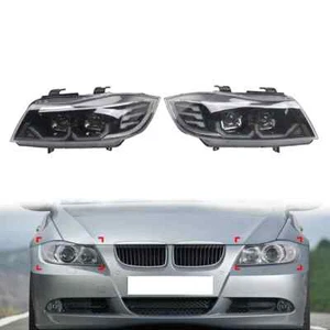 Headlight Headlamp Assembly For BMW 3 Series E90 E91 Pre-LCI 2004-2007 Pair - Picture 1 of 11